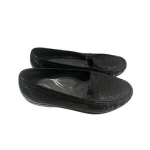 SAS Tripad Comfort Croc Embossed Leather Loafers Black Women’s 9W Style  A884817